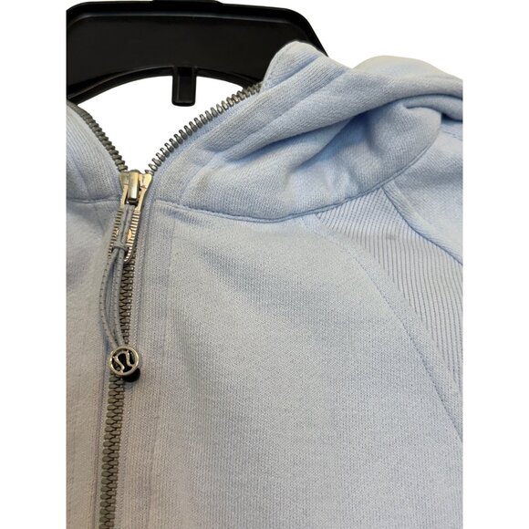 Lululemon Half-Zip Hoodie XS/S Blue Cotton-Blend Knit Ribbed High-Low Hem Lightw - Picture 5 of 11